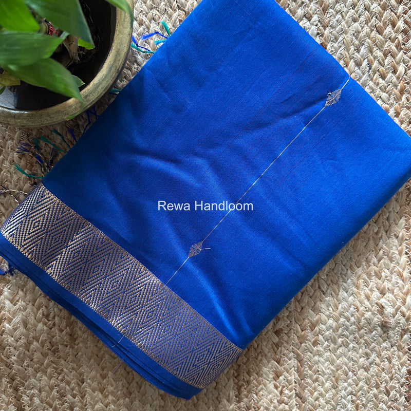 Maheshwari Blue Diamond Lining Butti Shaded Saree DLBSS04