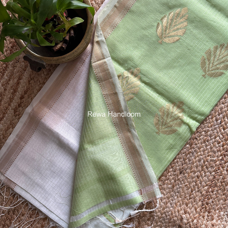 Maheshwari White Butta Pallu Saree BTPS0102