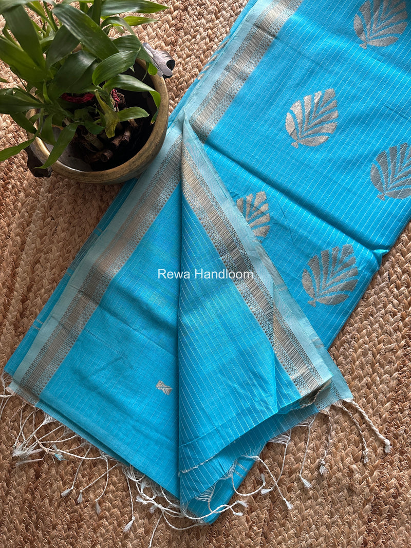 Maheshwari Deep Sky Blue Butta Pallu Saree BTPS0103