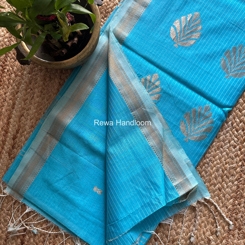 Maheshwari Deep Sky Blue Butta Pallu Saree BTPS0103