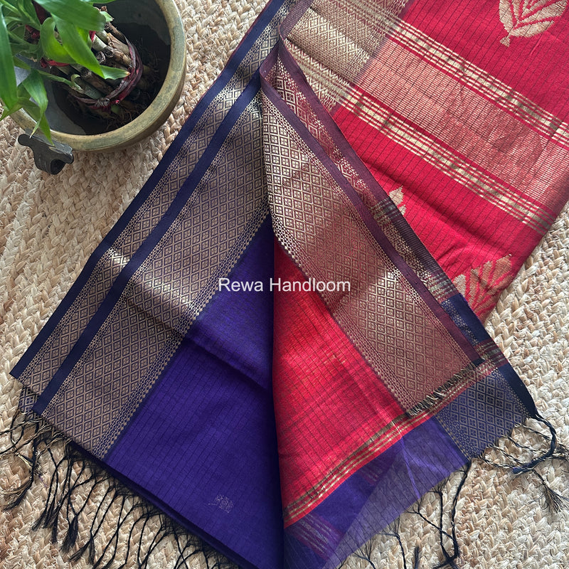 Maheshwari Violet Butta Pallu Saree BTPS096