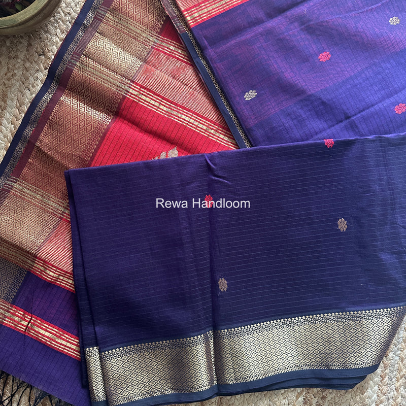 Maheshwari Violet Butta Pallu Saree BTPS096