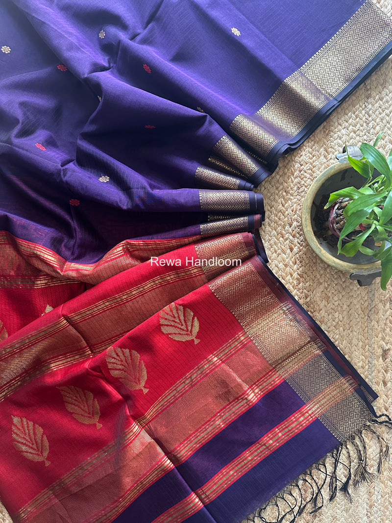 Maheshwari Violet Butta Pallu Saree BTPS096