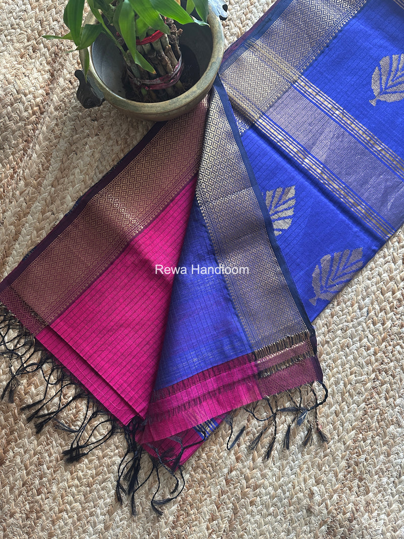 Maheshwari Magenta Butta Pallu Saree BTPS094