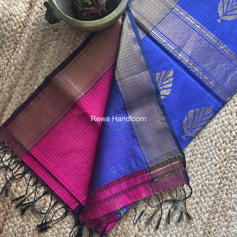 Maheshwari Magenta Butta Pallu Saree BTPS094