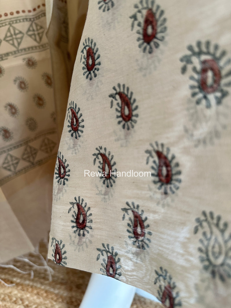 Handblock Print Top-Dupatta