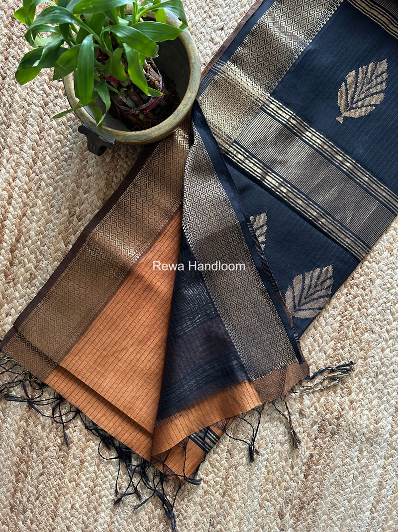 Maheshwari Light Brown Butta Pallu Saree BTPS093