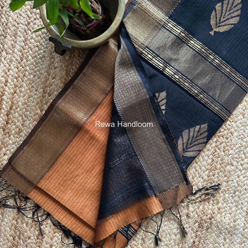 Maheshwari Light Brown Butta Pallu Saree BTPS093