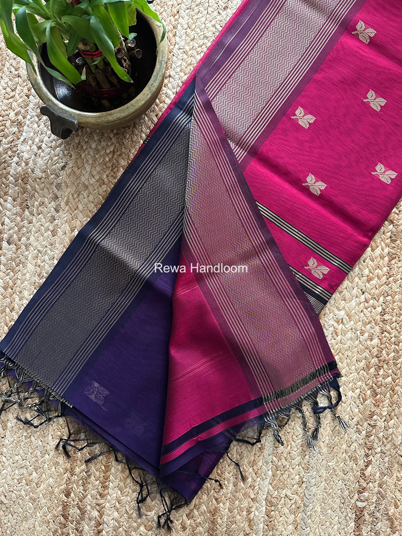 Maheshwari Violet Resham Thread Butti Saree RBS013