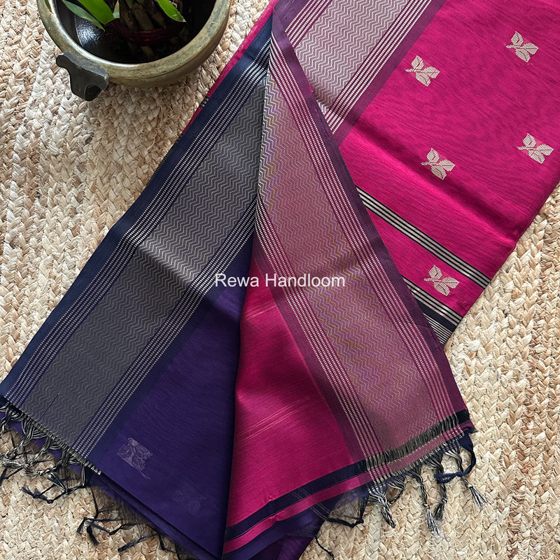 Maheshwari Violet Resham Thread Butti Saree RBS013