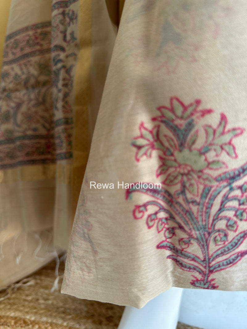 Handblock Print Top-Dupatta