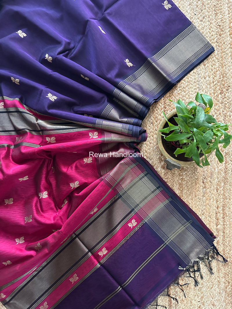 Maheshwari Violet Resham Thread Butti Saree RBS013