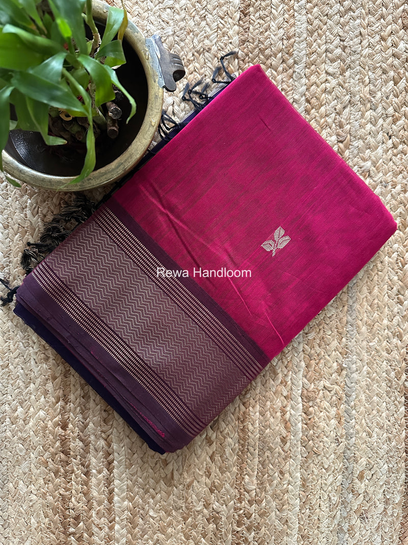 Maheshwari Magenta Resham Thread Butti Saree RBS09