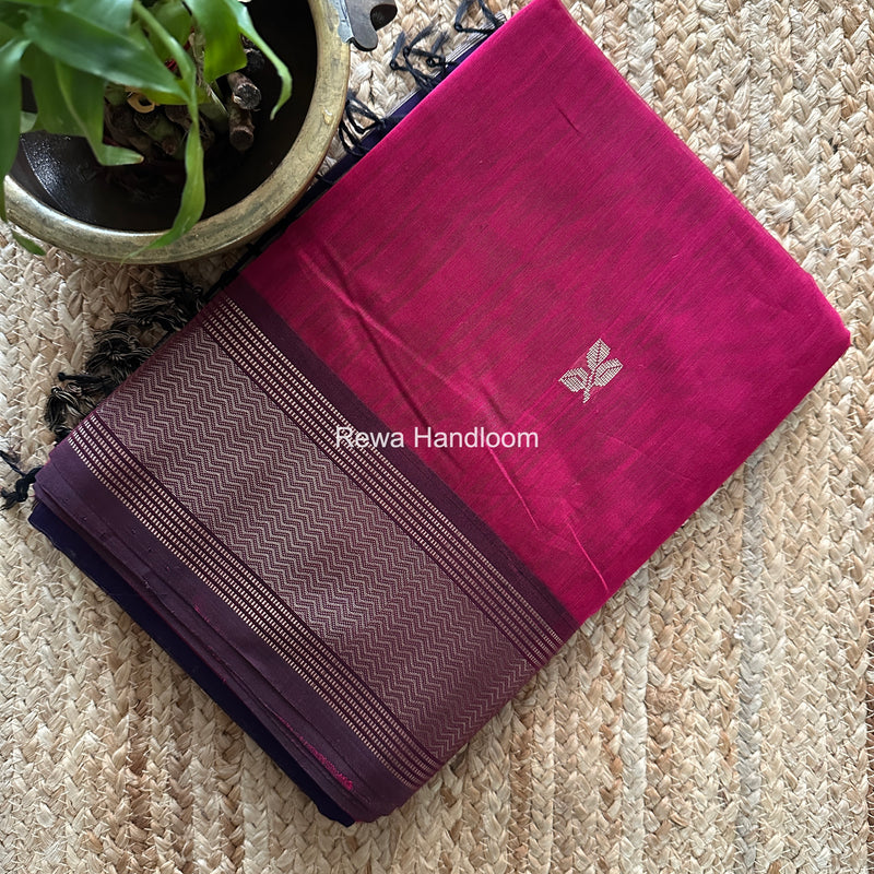 Maheshwari Magenta Resham Thread Butti Saree RBS09