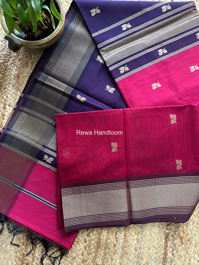 Maheshwari Magenta Resham Thread Butti Saree RBS09