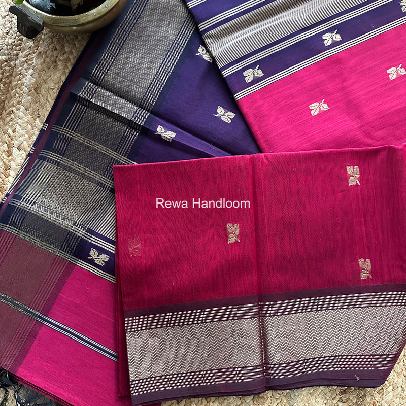 Maheshwari Magenta Resham Thread Butti Saree RBS09