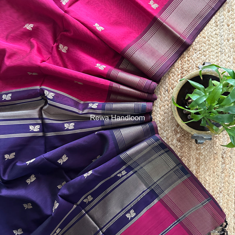 Maheshwari Magenta Resham Thread Butti Saree RBS09