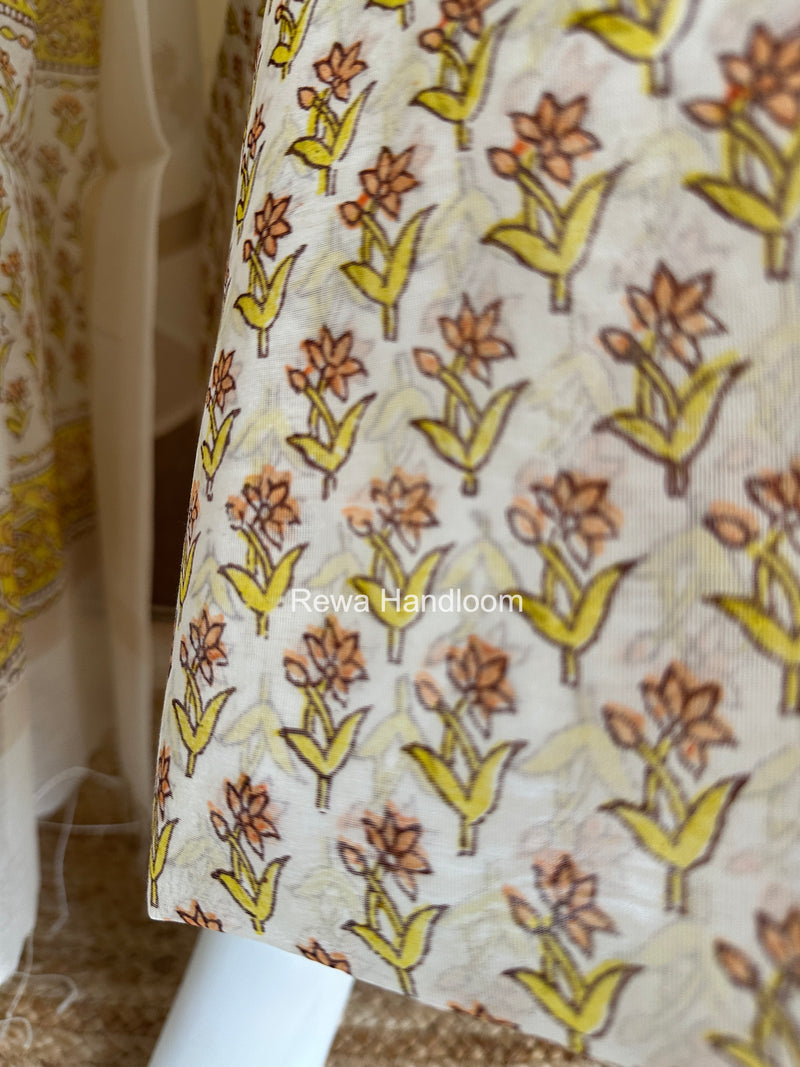 Handblock Print Top-Dupatta