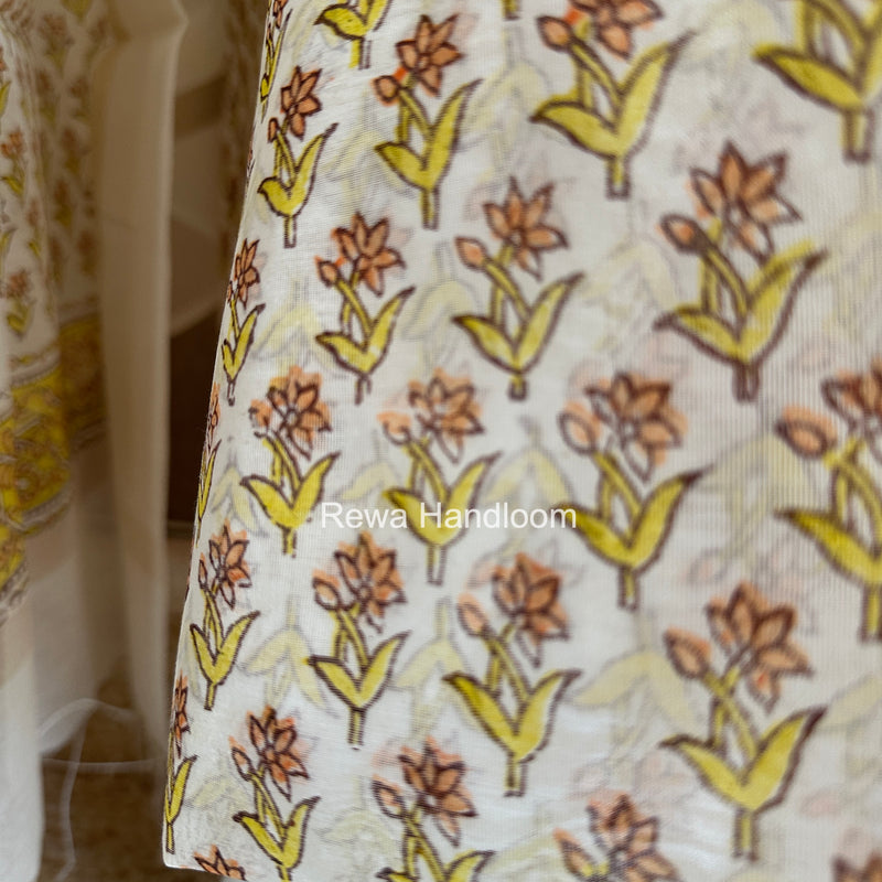 Handblock Print Top-Dupatta