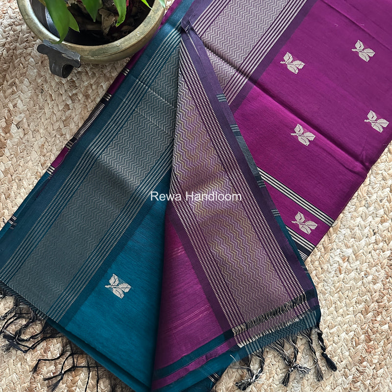 Maheshwari Rama Green Resham Thread Butti Saree RBS07