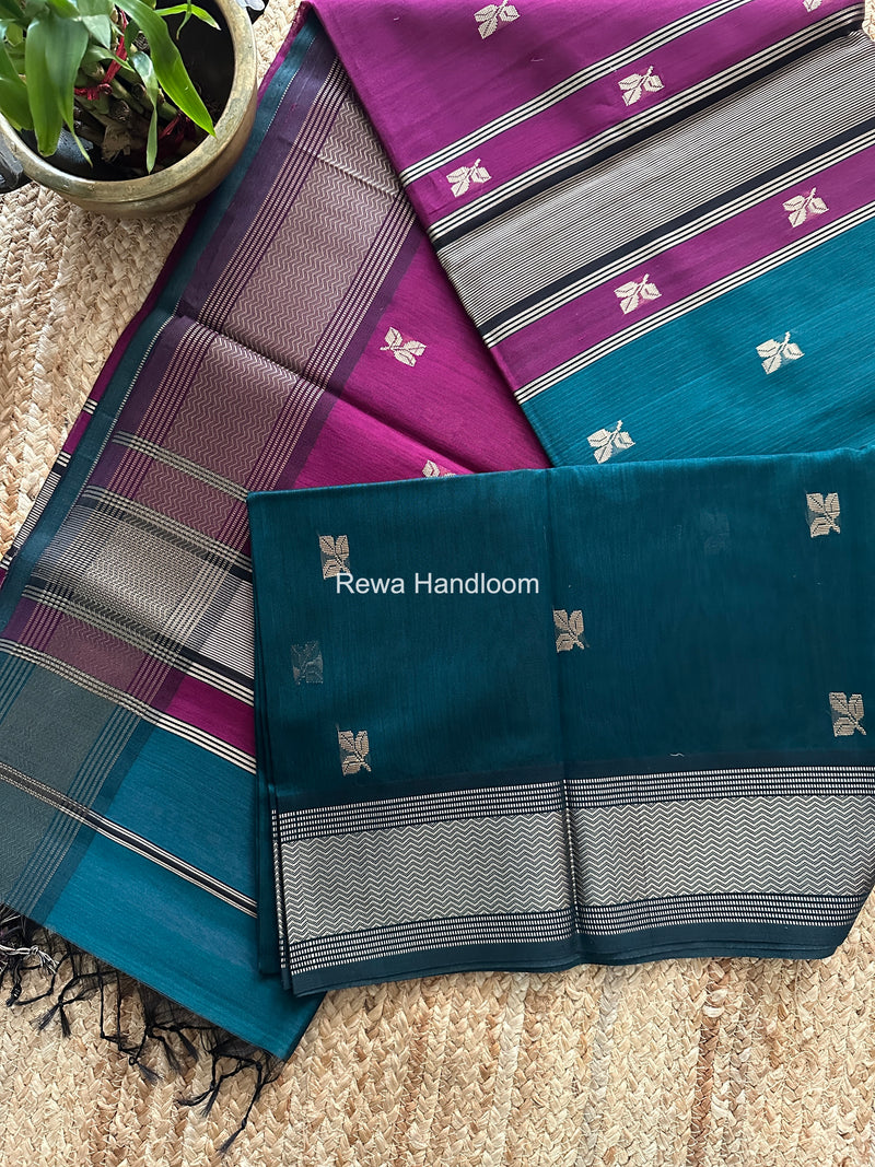 Maheshwari Rama Green Resham Thread Butti Saree RBS07