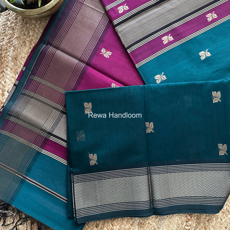 Maheshwari Rama Green Resham Thread Butti Saree RBS07