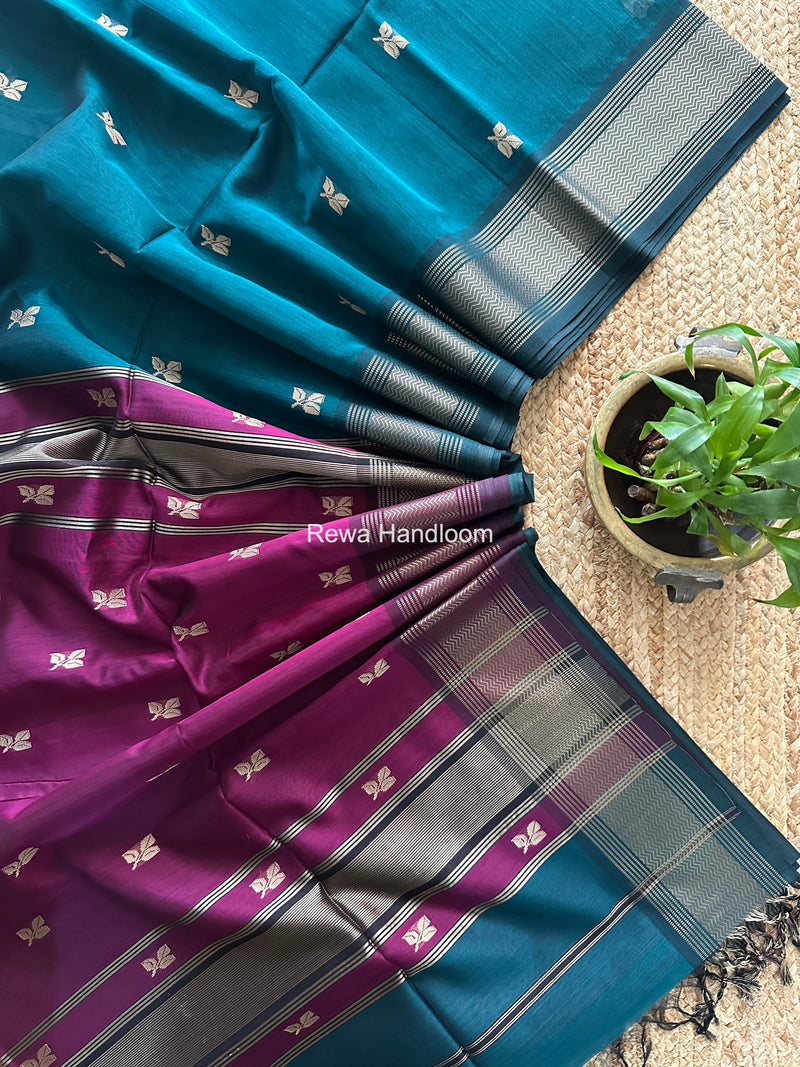 Maheshwari Rama Green Resham Thread Butti Saree RBS07