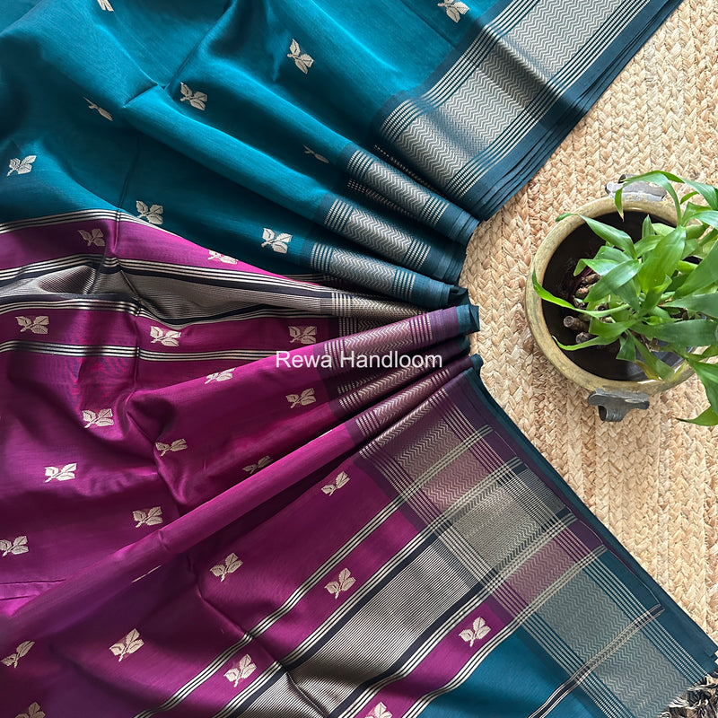 Maheshwari Rama Green Resham Thread Butti Saree RBS07
