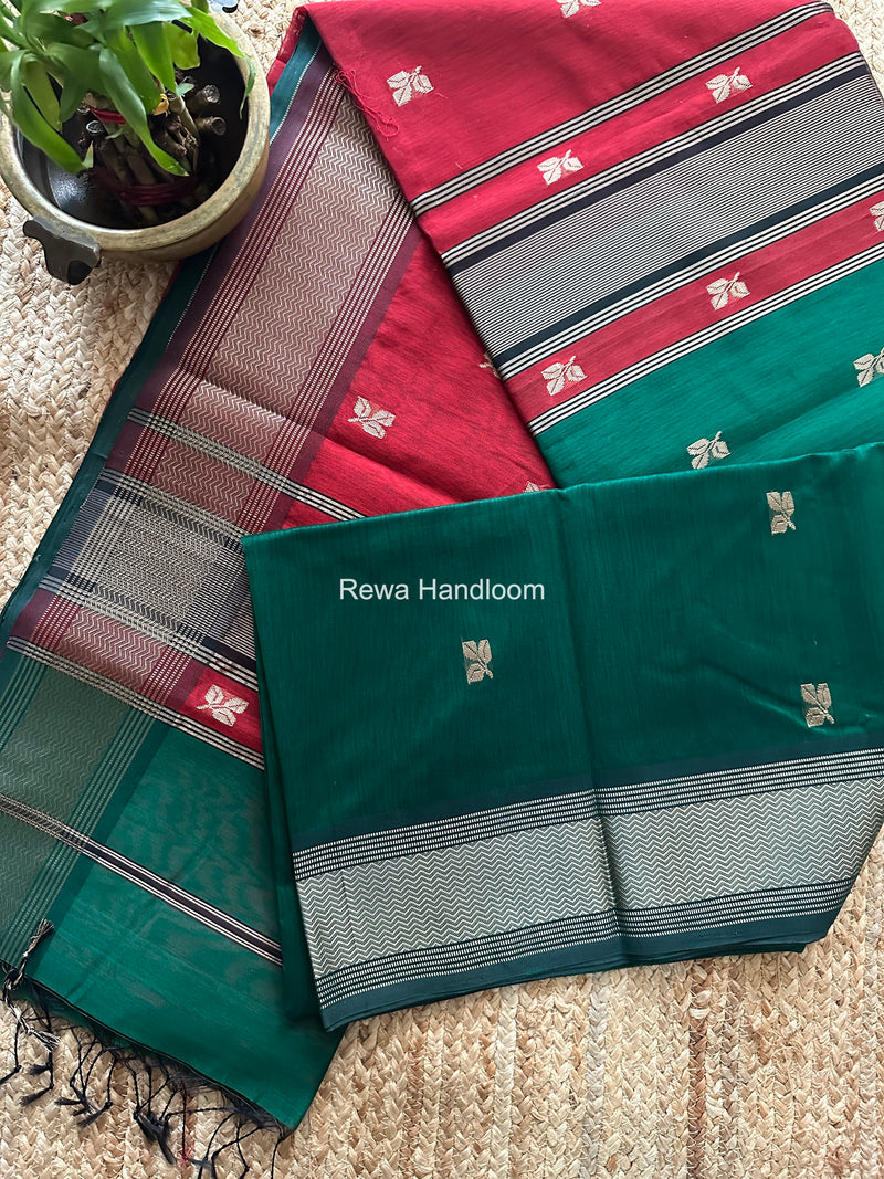 Maheshwari Green Resham Thread Butti Saree RBS010
