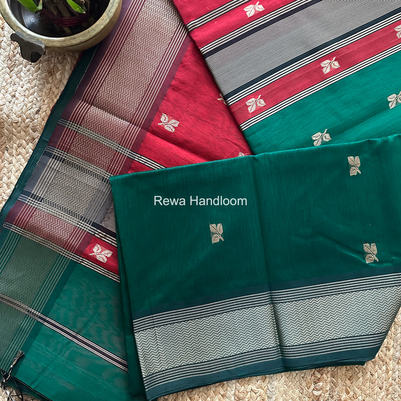 Maheshwari Green Resham Thread Butti Saree RBS010