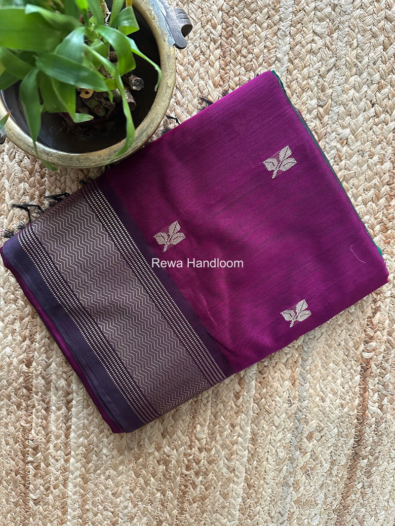 Maheshwari Dark Purple Resham Thread Butti Saree RBS06
