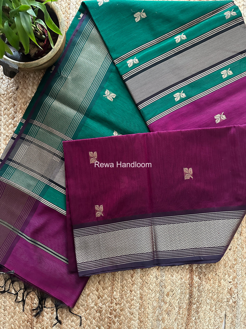 Maheshwari Dark Purple Resham Thread Butti Saree RBS06