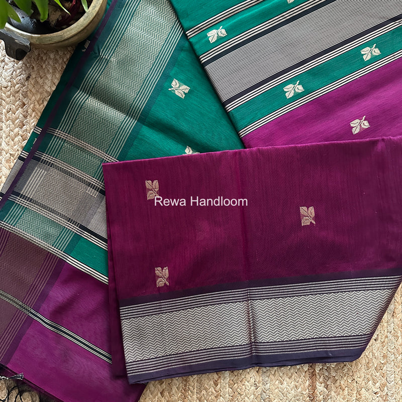 Maheshwari Dark Purple Resham Thread Butti Saree RBS06