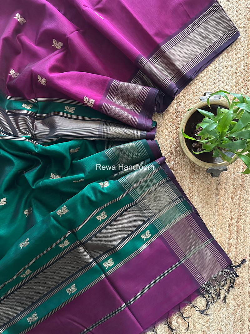 Maheshwari Dark Purple Resham Thread Butti Saree RBS06