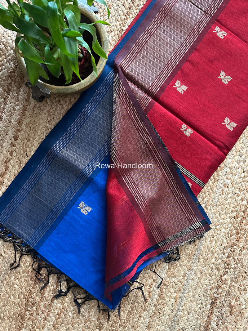 Maheshwari Blue Resham Thread Butti Saree RBS014