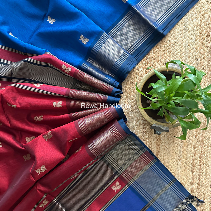 Maheshwari Blue Resham Thread Butti Saree RBS014