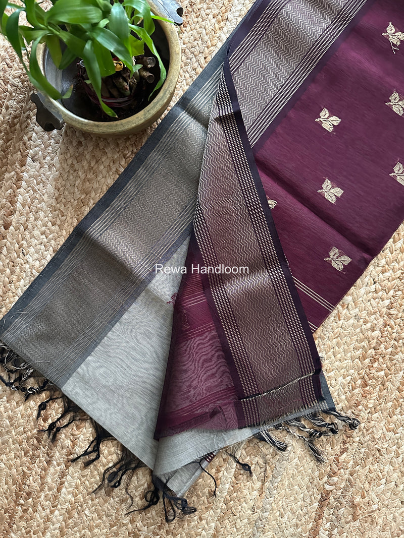 Maheshwari Beige Resham Thread Butti Saree RBS08