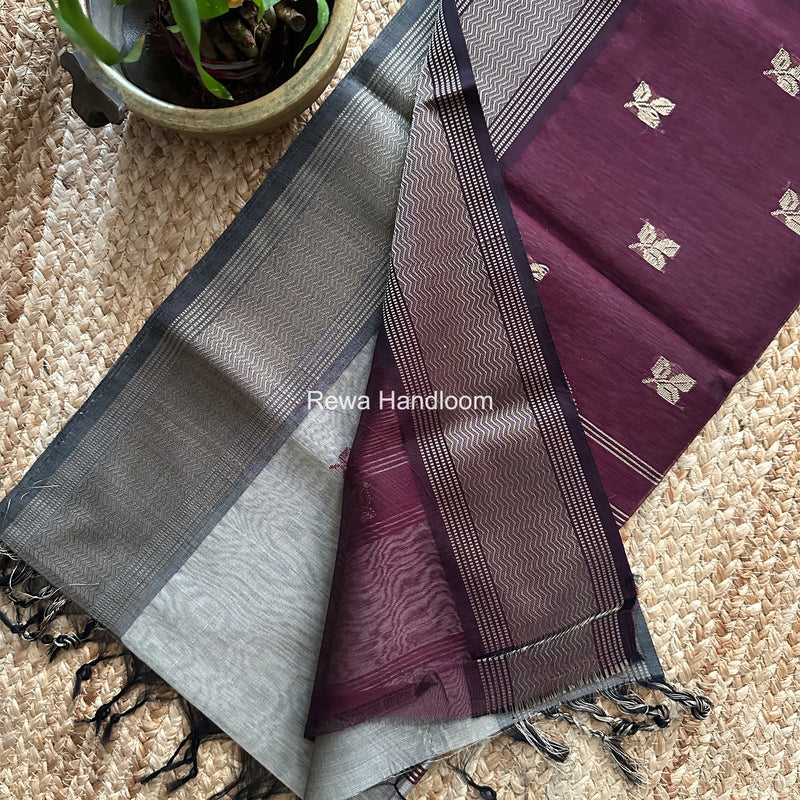 Maheshwari Beige Resham Thread Butti Saree RBS08