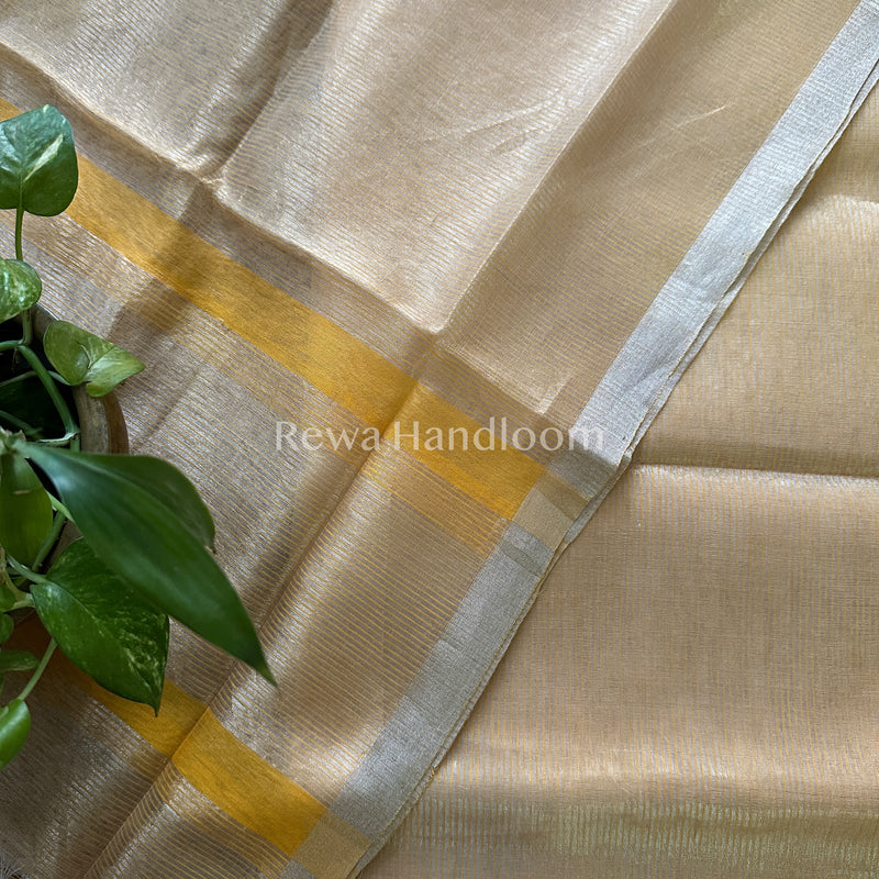 Maheshwari Yellow Tissue Dress Material-STB03