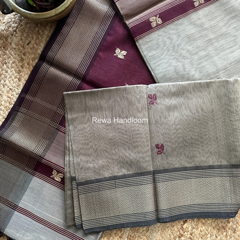 Maheshwari Beige Resham Thread Butti Saree RBS08