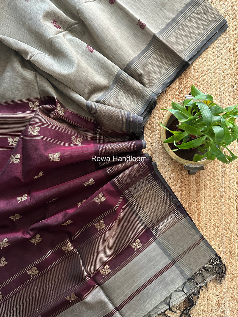 Maheshwari Beige Resham Thread Butti Saree RBS08