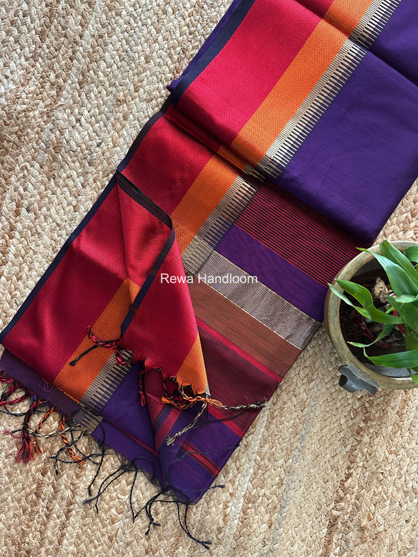 Maheshwari Multicolor Border Saree