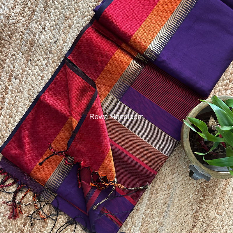 Maheshwari Multicolor Border Saree