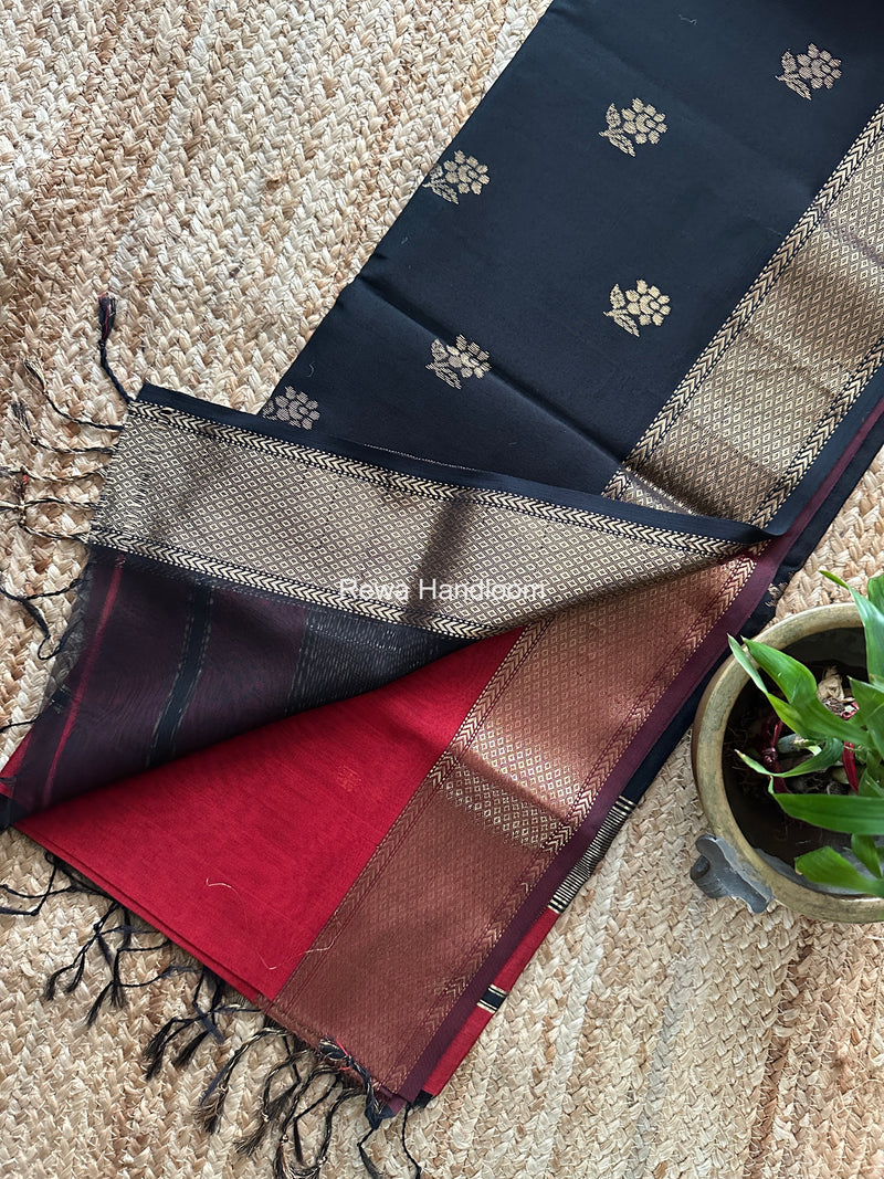 Maheshwari Red Lotus Butta Saree LBS0116
