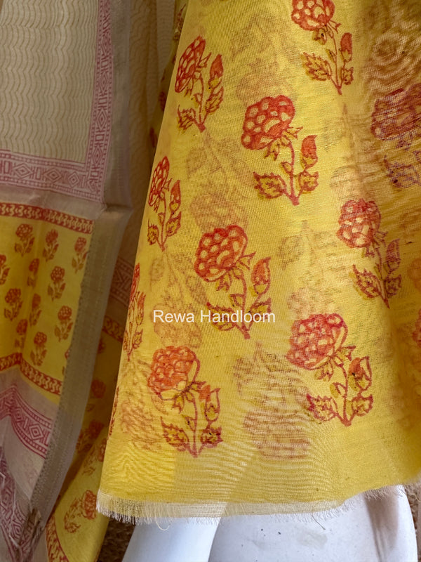 Handblock Print Top-Dupatta