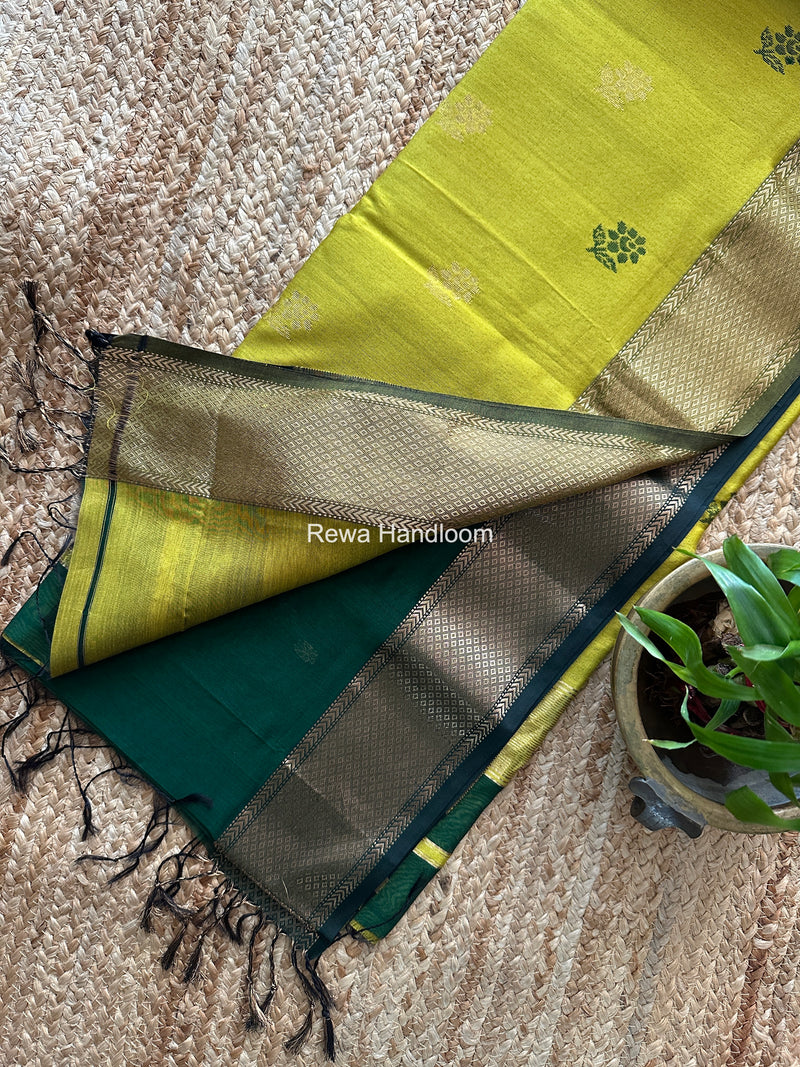 Maheshwari Green Lotus Butta Saree LBS0115