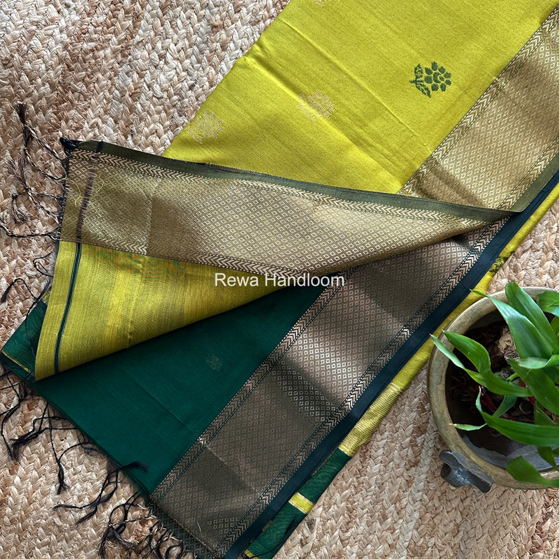 Maheshwari Green Lotus Butta Saree LBS0115