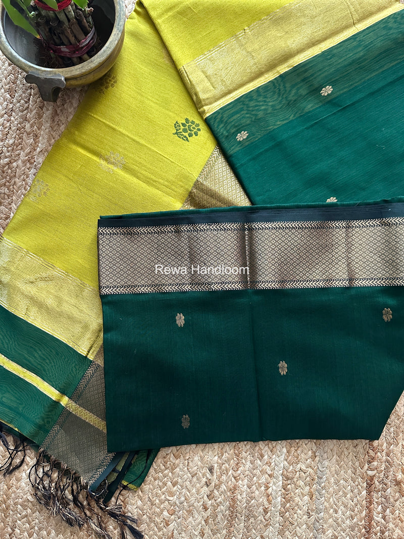 Maheshwari Green Lotus Butta Saree LBS0115