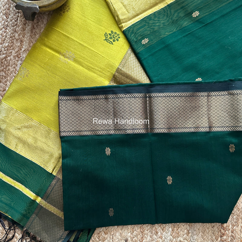 Maheshwari Green Lotus Butta Saree LBS0115