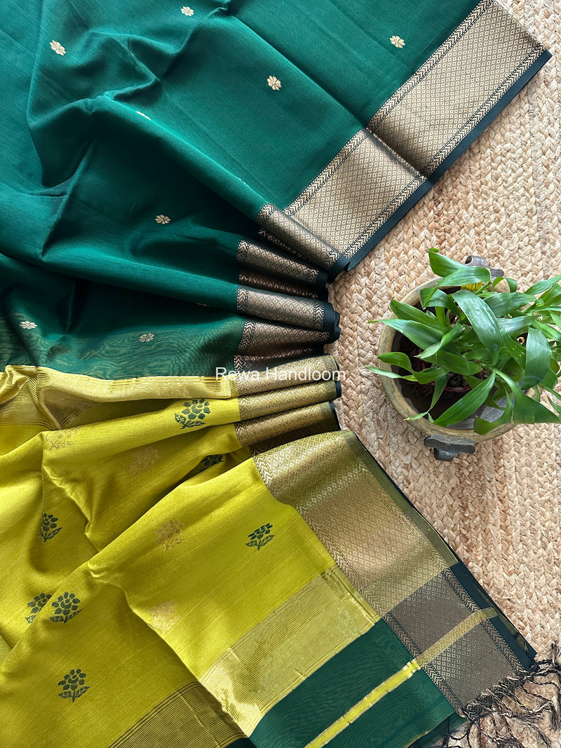 Maheshwari Green Lotus Butta Saree LBS0115